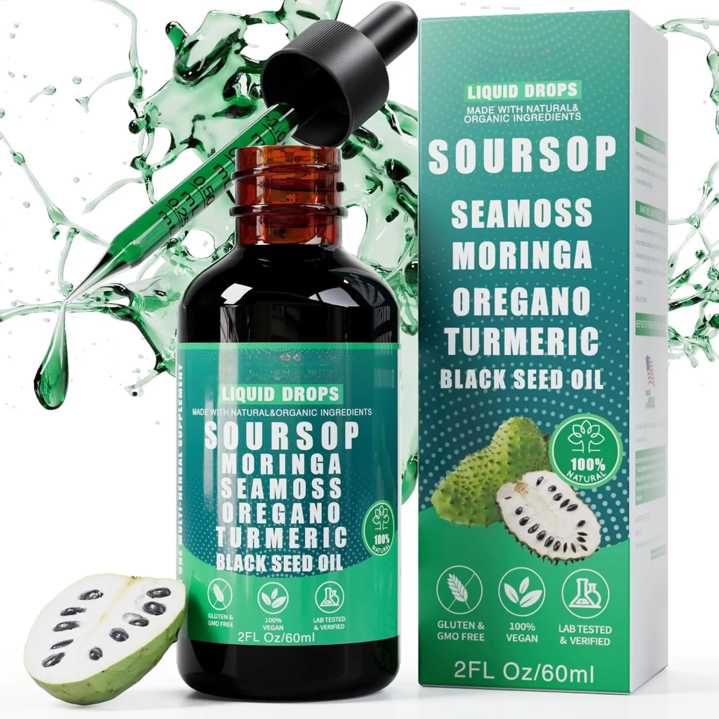 100% Organic 10 in 1 Soursop Drops